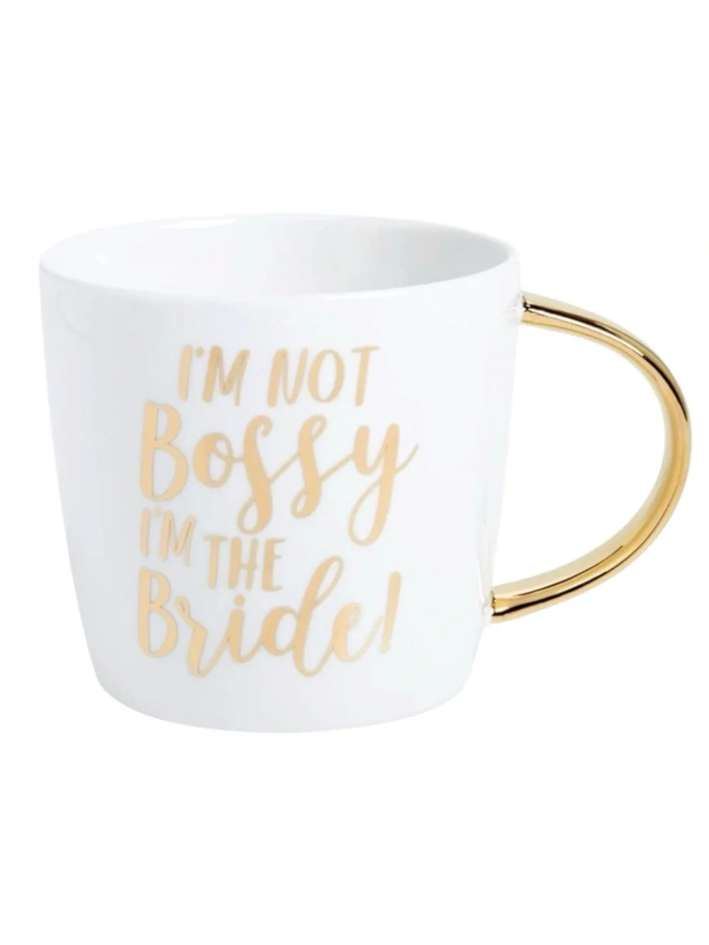 new Bride Boss Coffee Mug ✶ Gold Foil Script Lettering ✶ Ceramic White ✶ Wedding